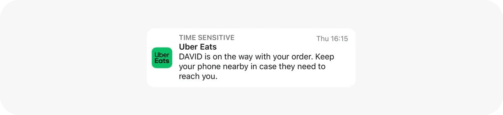 Delivery update automated push notification campaign